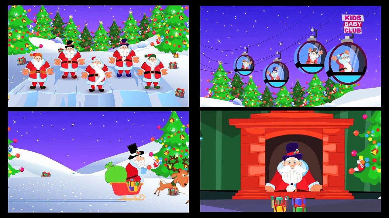 Five Little Santas | Five Fat Santas | Nursery Rhymes | Christmas Songs