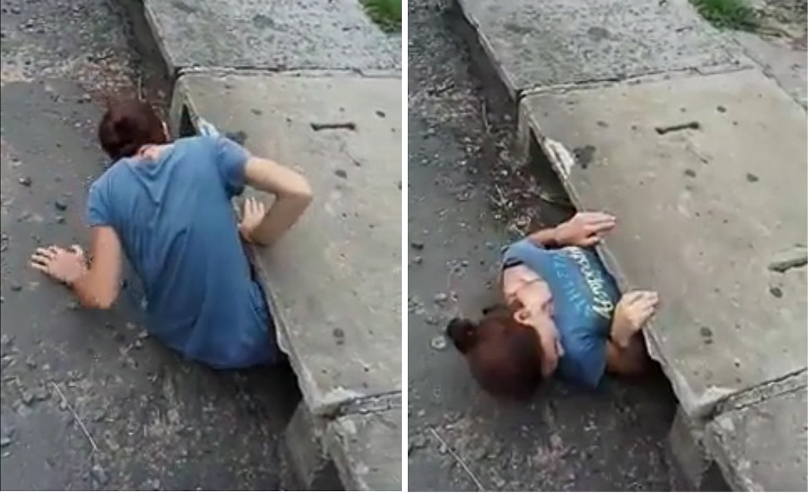 Une jeune fille descend dans les égouts pour sauver un chaton