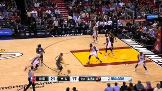 C.J. Miles Shoulder Injury | Pacers vs Heat | January 4, 2016 | NBA 2015-16 Season
