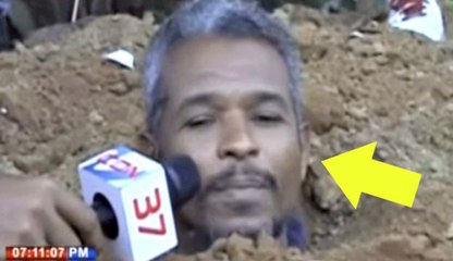 Hombre en protesta para llamar la atencion de los medios