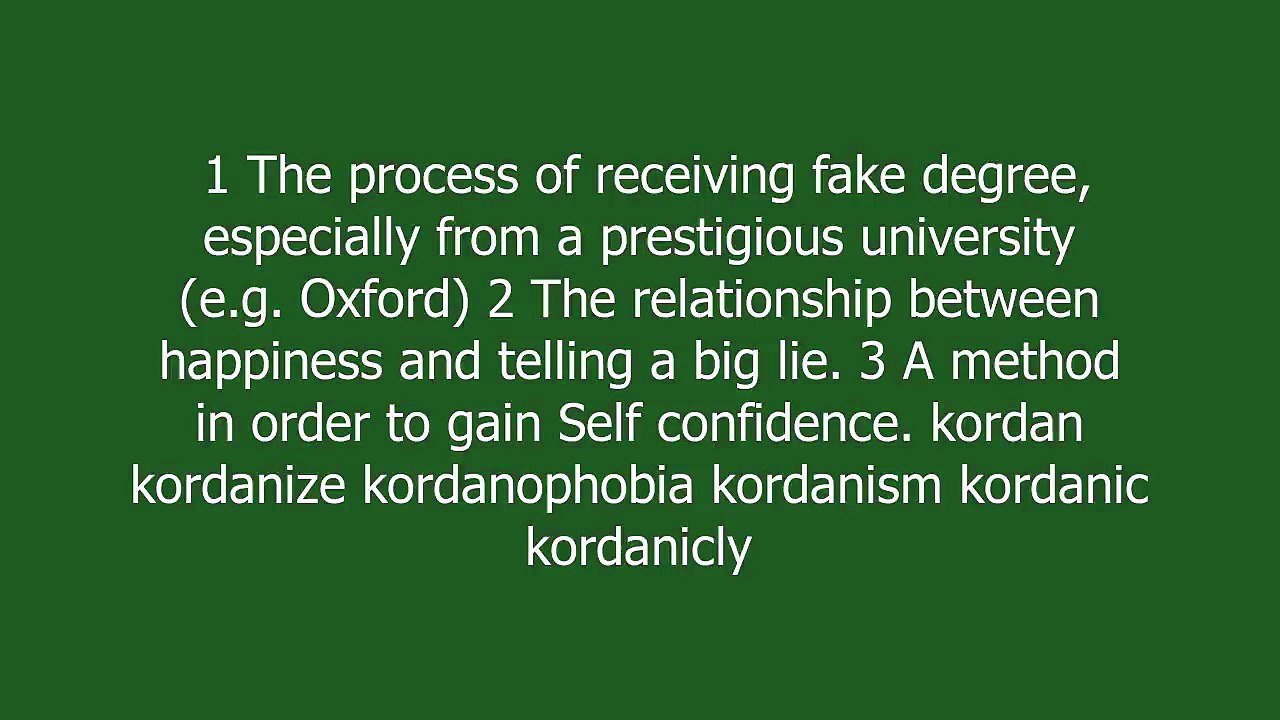 Kordanification meaning and pronunciation