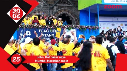 Katrina Kaif and John Abraham spotted at Mumbai Marathon-Bollywood News-#TMT