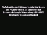 Die Schwäbischen Hüttenwerke zwischen Staats- und Privatwirtschaft: Zur Geschichte der Eisenverarbeitung