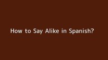 How to say Alike in Spanish