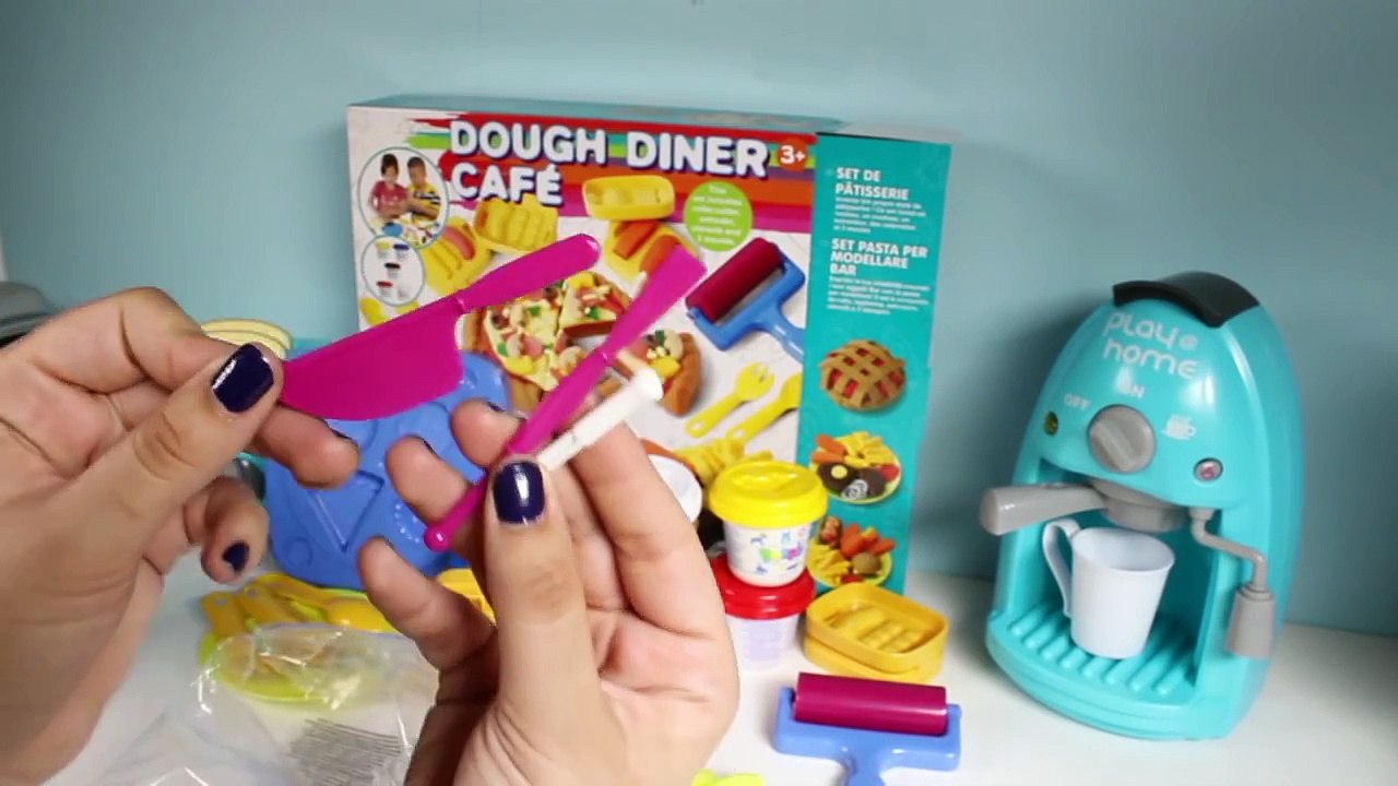 Pâte Diner Café Set De Cuisine Comment Faire Des Pizzas Burgers Hot-Dogs Play Doh Nourriture Jouet Des Aliments Module De Jeux
