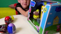 Peppa Pig e George Galinha Pintadinha na Garagem do Tayo Kinder Frozen Toys Surprise Eggs