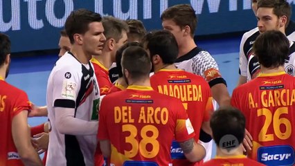 Handball - Jorge Maqueda dégomme Steffen Weinhold avec un coup franc dans le visage