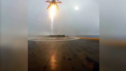 Скачать видео: L'impressionnant crash de la fusée SpaceX