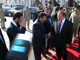 On departure from Riyadh to Tehran PM and Army Chief was seen off by Governor of Riyadh and other high ranking officials at the king Salman Airbase