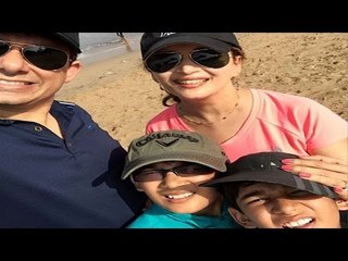 Madhuri Dixit On A Morning Walk With Husband & Sons