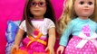 Bright Highlights Hair Extensions Clip In Set Styled on American Girl + My Life As Doll Vi
