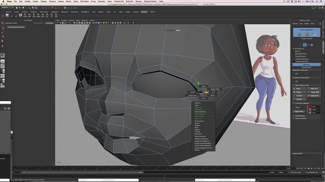 Tutoriel Modélisation et Animation d'un Personnage Féminin sous Maya - Partie 02 - Modélisation de la tête - suite
