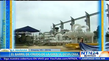 Precio del barril de petróleo OPEP sigue en bajada y pierde 25% durante los primeros días del 2016