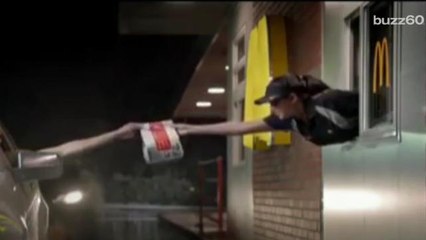 Man hands over drugs with money to McDonald's employee