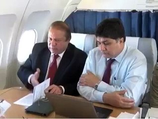 Exclusive Footage of High Level Security Meeting Of PM Nawaz Shareef & Raheel Shareef In Plane