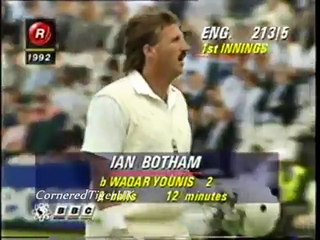 Waqar Younis Ending Ian Botham Career . Rare cricket video