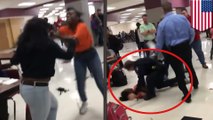 Officer trying to break up school brawl knocks teen unconscious by slamming her head to the floor