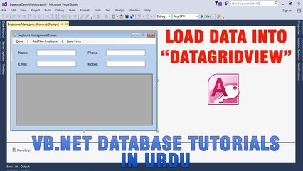 Download Video: P(1) VB.NET Access Database Tutorial In Urdu - Load Data In DataGridView Control