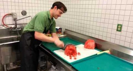 Cutting a Watermelon in 21 Seconds