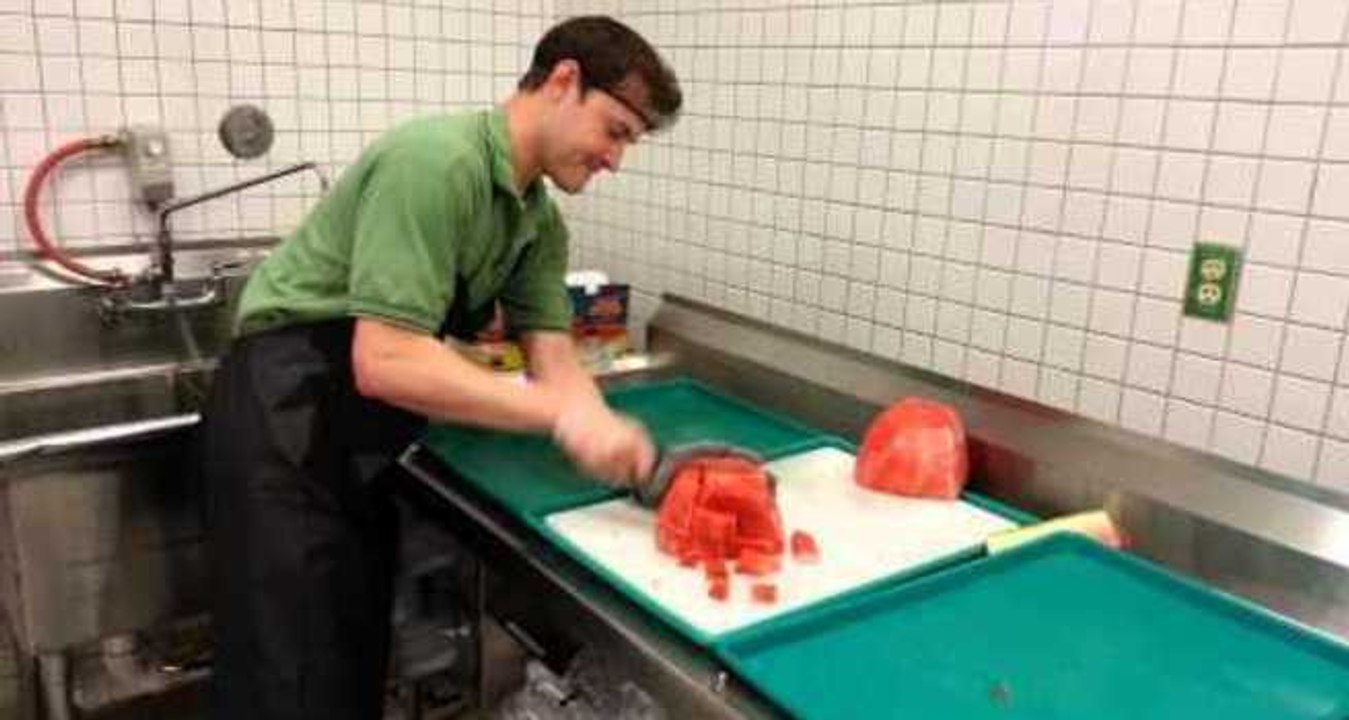 Cutting a Watermelon in 21 Seconds
