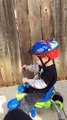 Toddler Frustrated with Tricycle