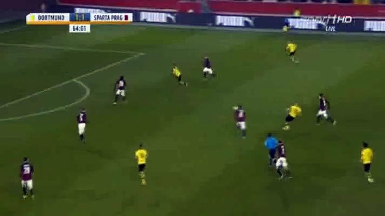 Pierre-Emerick Aubameyang Goal - Borussia Dortmund 2-1 Sparta Prague - 19-01-2016