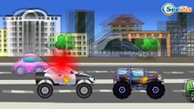 ✔ Cars Cartoons Compilation for children / Monster Truck Racing / Police Car catches offen