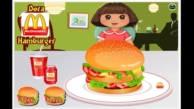 Dora Mcdonalds Hamburger - Cartoon Video Game For Kids