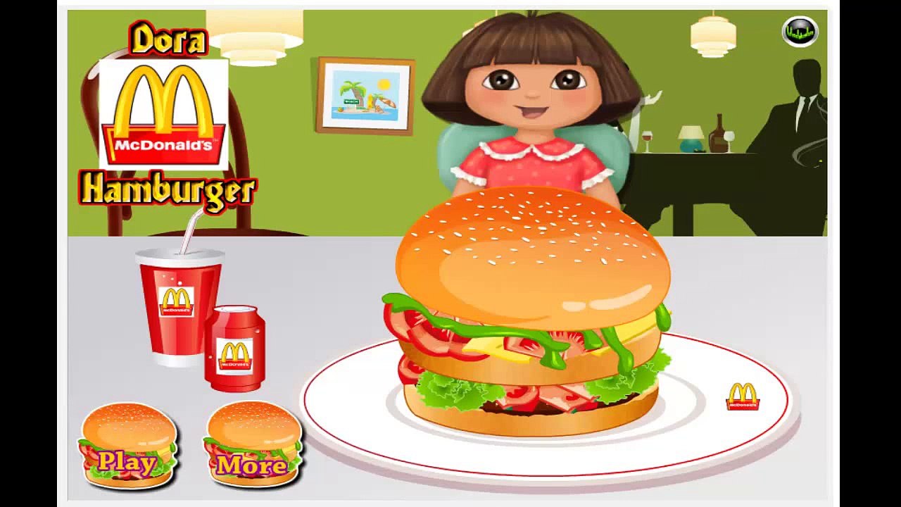 Dora Mcdonalds Hamburger - Cartoon Video Game For Kids