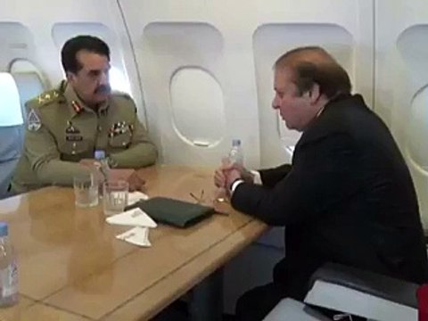 Exclusive Video of PM and Army Chief, What Gen Raheel said to Nawaz Sharif in Plane?