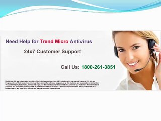 Trend Micro Technical Support 1-800-261-3851 Helpline Number