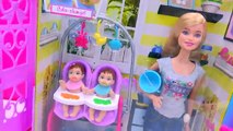 Barbie Babysitting Baby Twins Color Change Water Bath Play Video Babysitter Playset Cookie