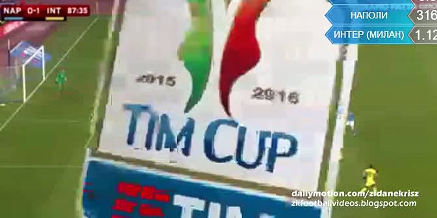 Dries Mertens Simulate and Gets Red Card - Napoli v. Inter - Coppa Italia 19.01.2016 HD