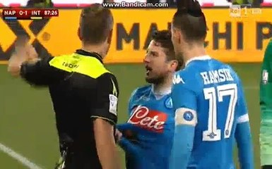 Dries Mertens RED Card Napoli 0-1 InterMilan