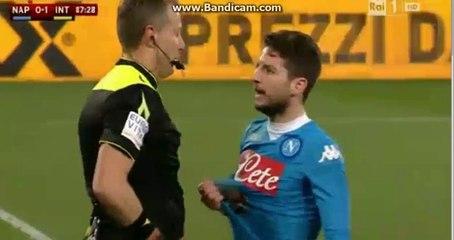 Mertens gets Red Card stimulation - Napoli 0-1 Inter 19.01.2016