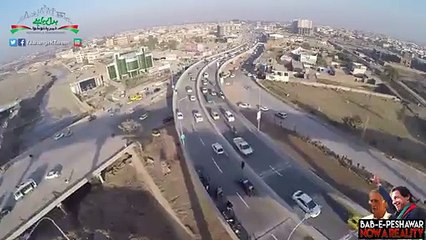 A beautiful and disciplined view (with helicam) of moving vehicles on Bab-e-Peshawar after its inauguration