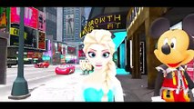 Elsa The Snow Queen Disney Frozen Mickey Mouse are playing with Pixar Lightning McQueen Ca
