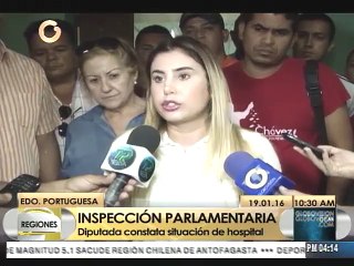 Diputada Marina Lerín realiza inspección de hospitales de Portuguesa