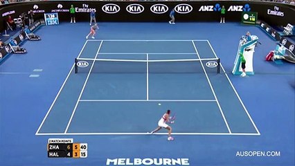 Zhang Shuai's winning shot to defeat Simona Halep