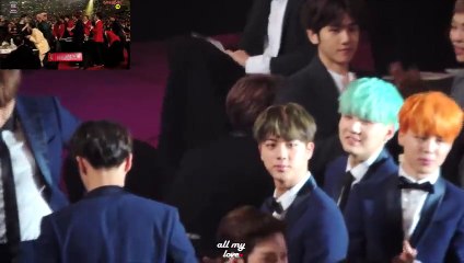 (Rookie award) EXO, BTS reaction to SEVENTEEN's speech @ 25th SMA