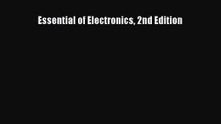 [PDF Download] Essential of Electronics 2nd Edition [Read] Online