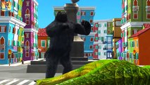 Crazy Dinosaur Vs Crazy Gorilla Finger Family | Animals Cartoons Finger Family Rhymes