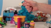 Play Doh Ice Cream Cone Surprise Cookie Monster Loves Ice-Cream Cones & Sweet Cookies! Ses