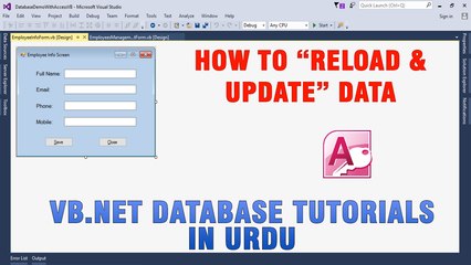 Скачать видео: P(4) VB.NET Access Database Tutorial In Urdu - How to Reload and Update Data