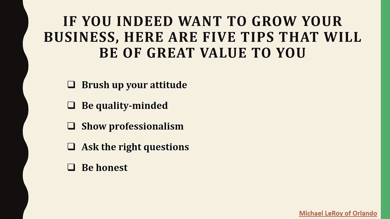 Michael LeRoy of Orlando - Five Secrets Every Businessperson Ought to Know