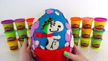 Giant Snoopy Play Doh Surprise Egg with Peanuts Movie McDonalds Happy Meal Toys