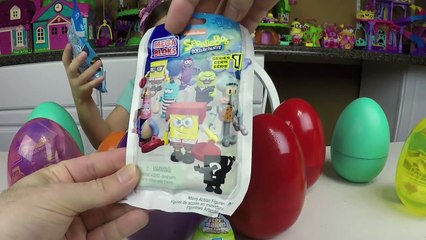 BIG SURPRISE EGGS GAME Kinder SURPRISE TOYS SpongeBob AngryBirds Thomas Trains Kids Toy Review