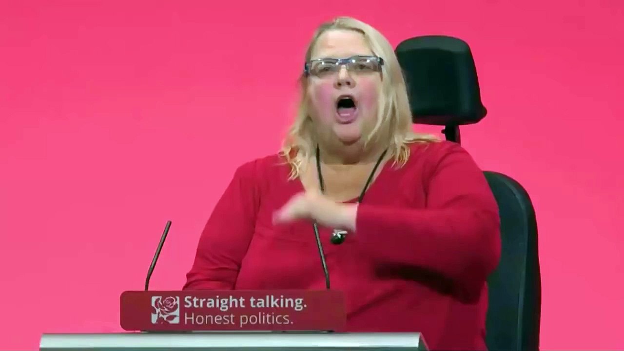 Corbyn frees a woman in a wheelchair who got stuck on stage