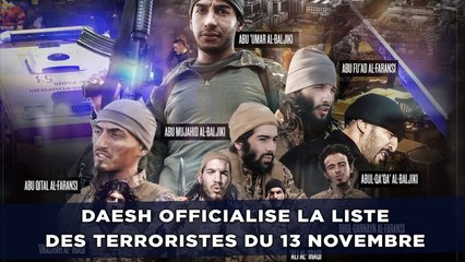 Daesh officialise la liste des terroristes de Paris et Saint-Denis