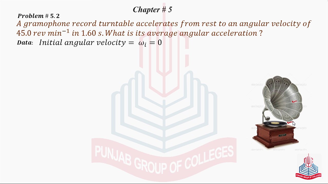 Problem No 5.2 : A Gramophone record .........